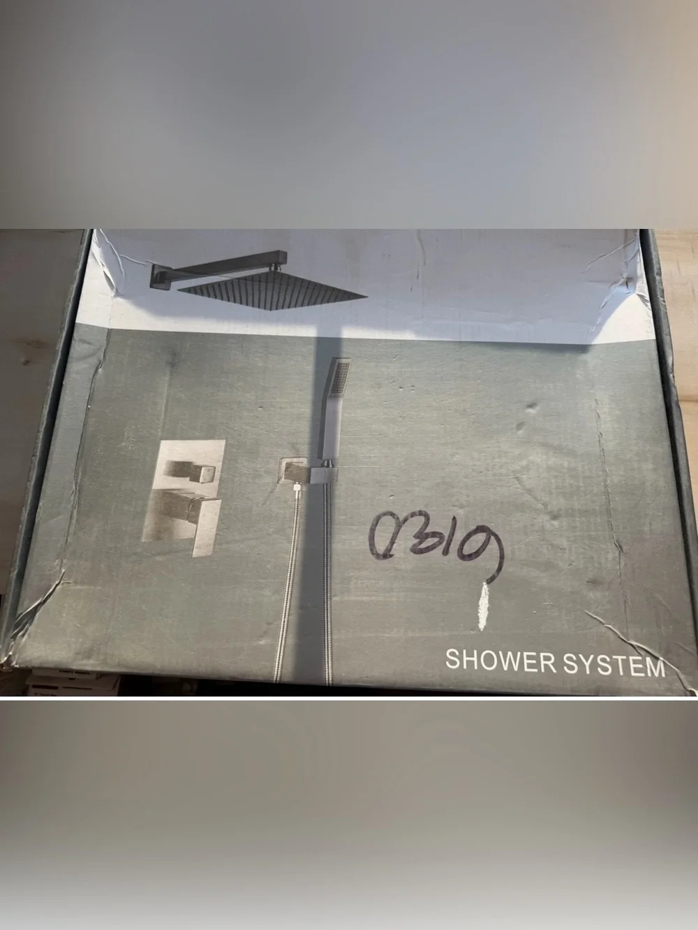 New Brushed Gold Square Rain Shower Set with Handheld